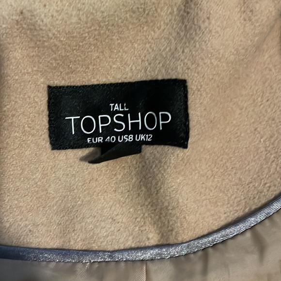 Topshop womens camel winter coat - size 8 tall - Picture 3 of 11